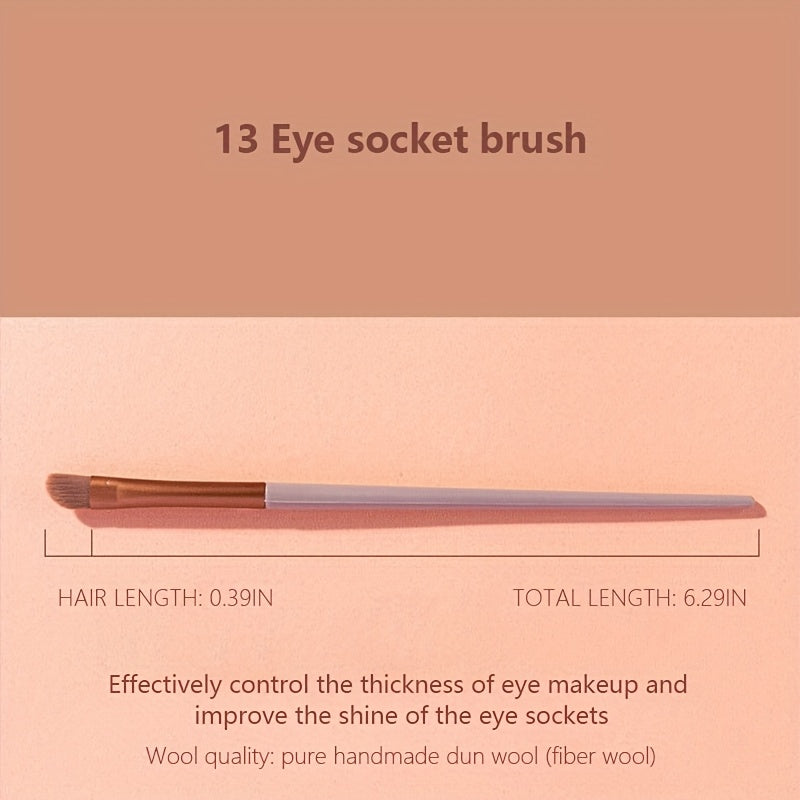 13pcss Makeup Brushes Makeup Kit, Foundation Brush Eyeshadow Brush Make Up Brushes Set (Reddish Brown, 13pcs Set) Birthday And Valentine'S Day Easter Gifts
